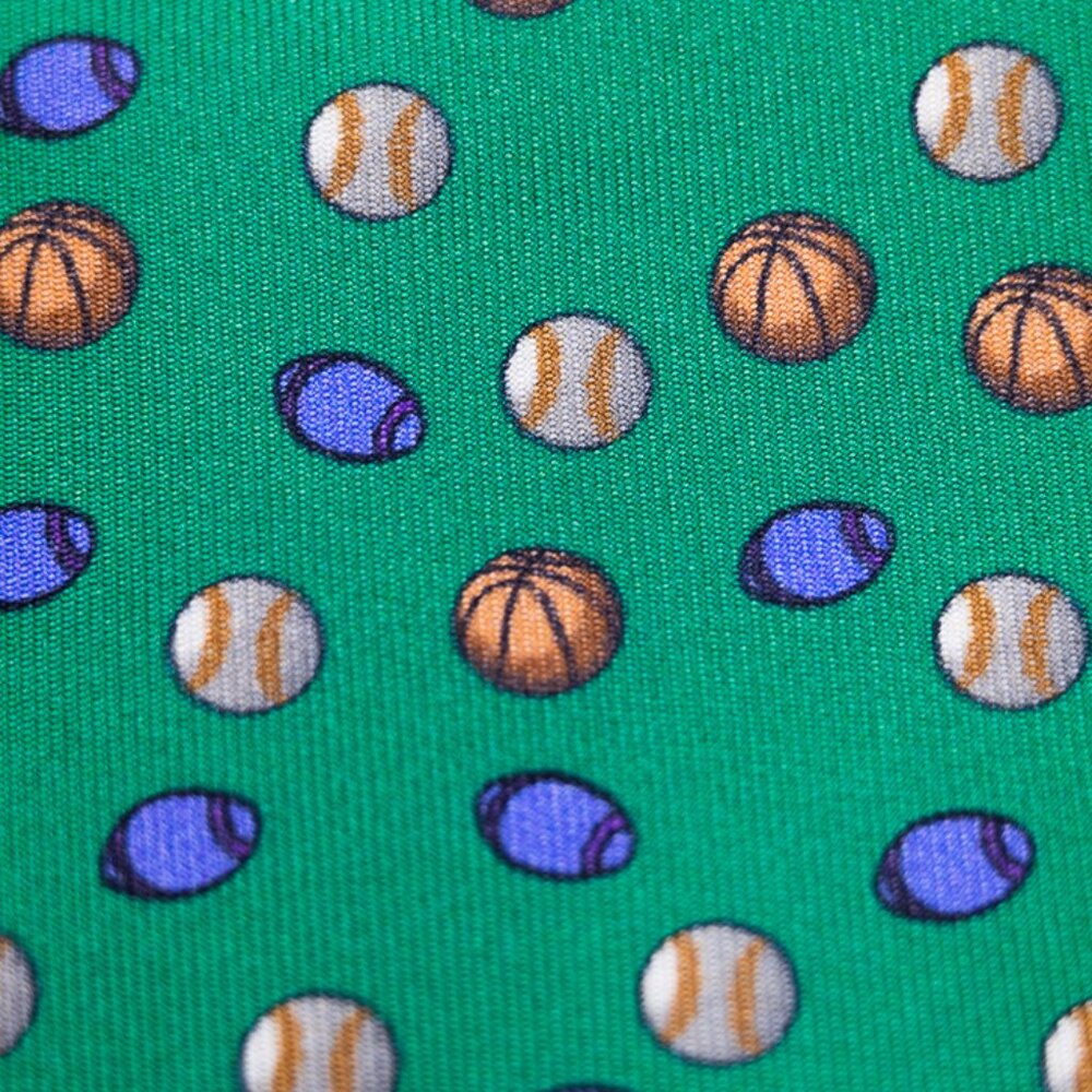 Solemare for Maus & Hoffman Palm Beach Green Football Baseball Tie Made in Italy